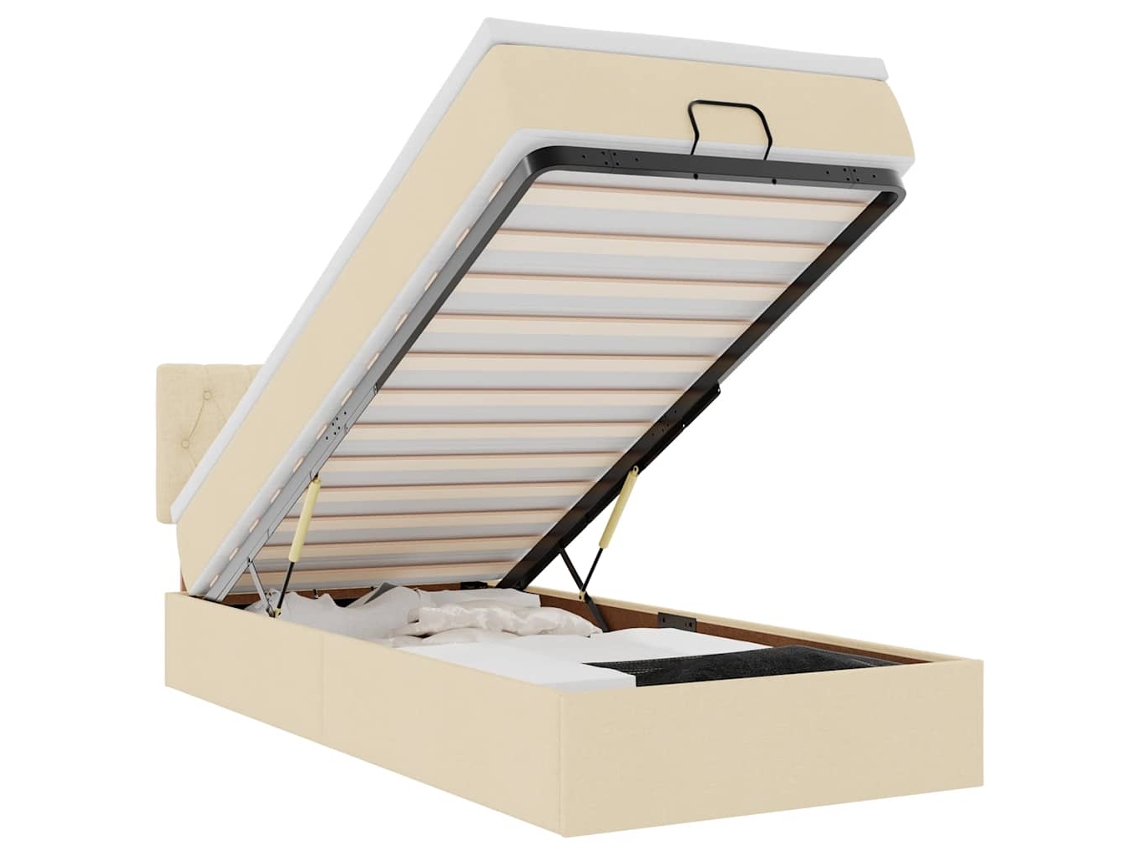 Ottoman Bed, Ottoman Beds Vidaxl Creme Tecido (90 X 190 Cm)