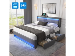Cama BTFORUS 140x190 cm Robusta Durable Design Prático (140x190 cm)