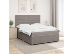 Vidaxl Cama Box Spring Com Colchão Cinzento-acastanhado 140 X 200 Cm