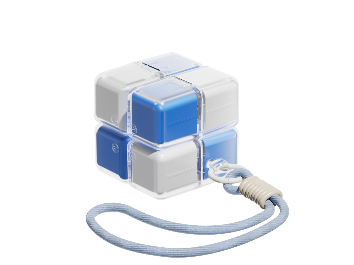 Organizador De Comprimidos Eifson 8 Células Cubo Mágico Com Alça Sem Bpa (branco/azul)