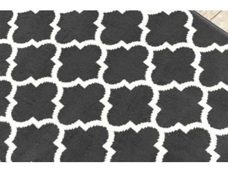 Passadeira Bcf Morad Trelis Treliças Marroquinas Cinzento / Creme 100 cm
