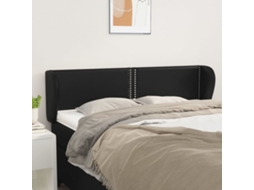 Vidaxl Cabeceira Cama Abas Couro Artificial 147x23x78/88 Cm Preto