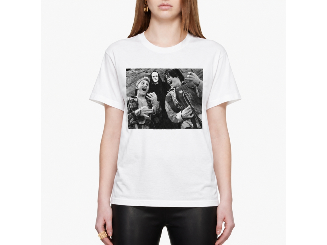 Rockinstone Bill And Ted And Death White Adult T-shirt Size:l