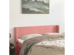 Vidaxl Cabeceira De Cama C/ Abas Veludo 147x16x78/88 Cm Rosa