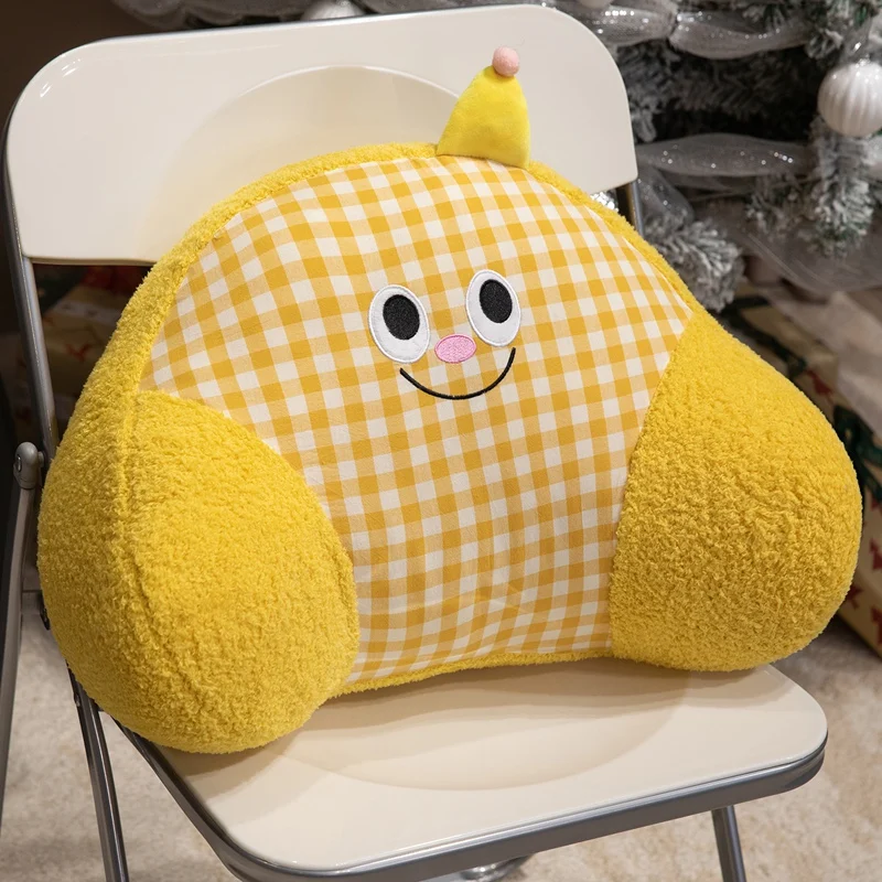 Almofada de Apoio Lombar para Adultos com Olhos Grandes, Almofada para Sofá MDUG (amarelo, 48 Cm)