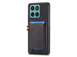 Capa Para Moto Edge 60fusion ,ultrafina Em Couro Pu Com Porta-cartão Preto Panoona
