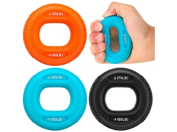 Anel De Reforço Para Exercícios De Grip, 3 Pacotes Treinador De Força De Mão Dedo Punho Antebraço Silicone