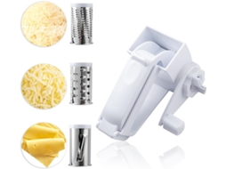 Ralador De Queijo Rotativo Com Cabo, 3 Em 1 Para Cozinha, Tambor Próprio Lava Louças Lâminas Aço Inoxidável. Aquaforge