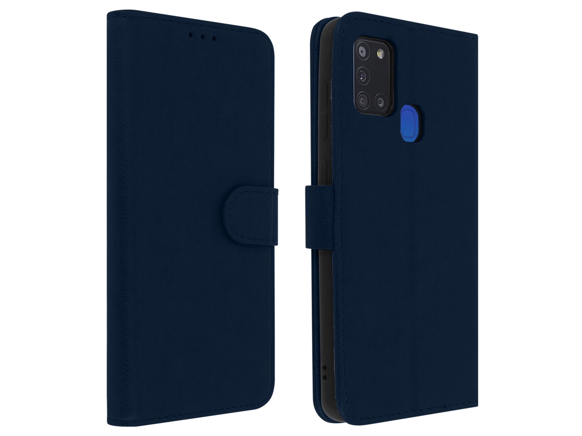 Capa com Suporte Samsung Galaxy A21s AVIZAR FOLIO-CHESTER-BL-A217F Azul