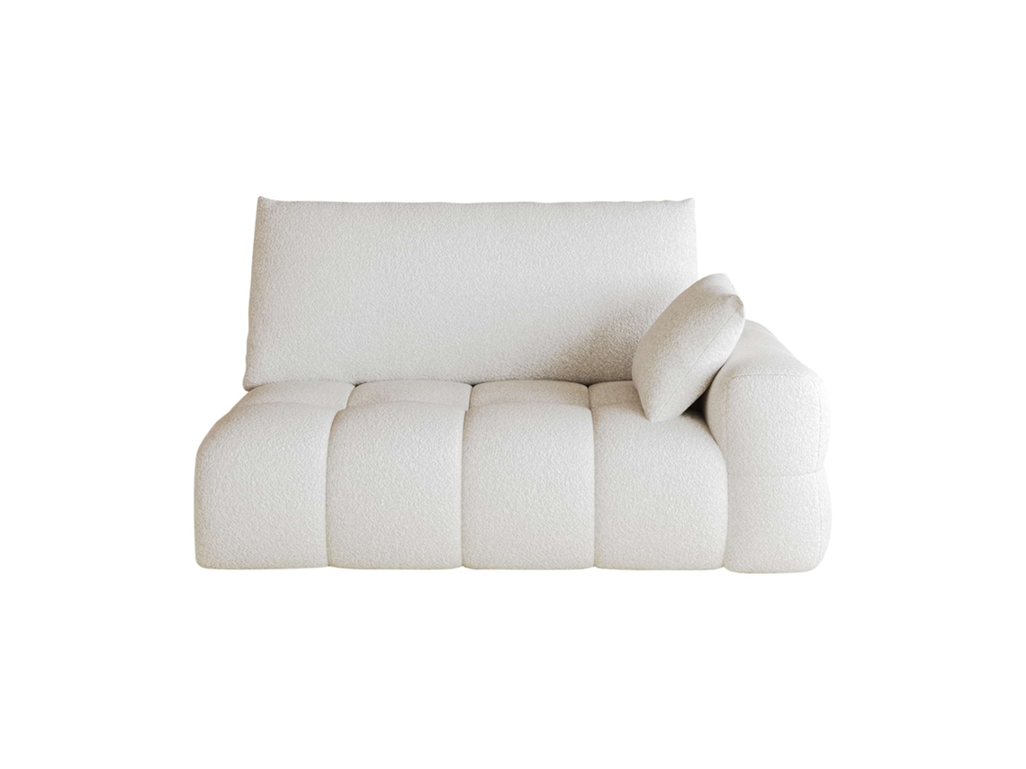 Sofá De 2 Lugares, 130 Cm - Design Moderno E Compacto, Estofado - Branco Creme