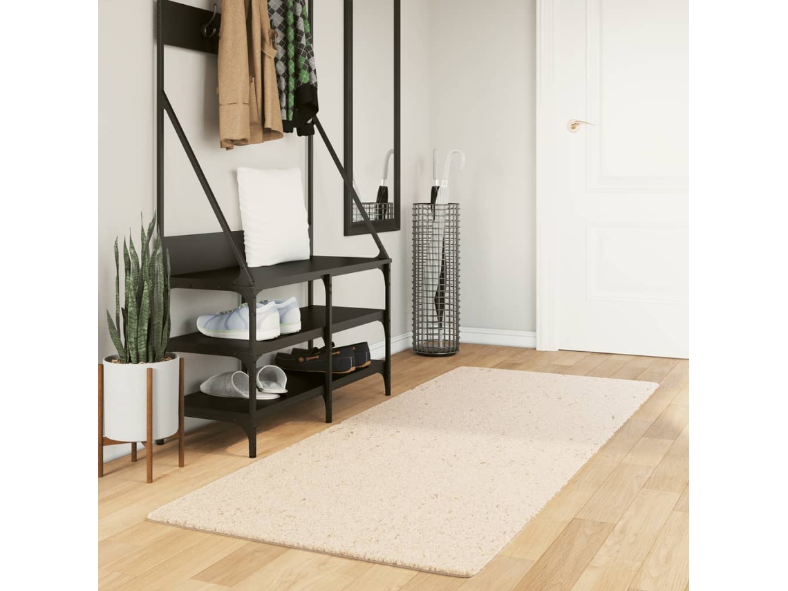 Vidaxl Tapete Pelo Curto Macio E Lavável Huarte 80x200 Cm Bege