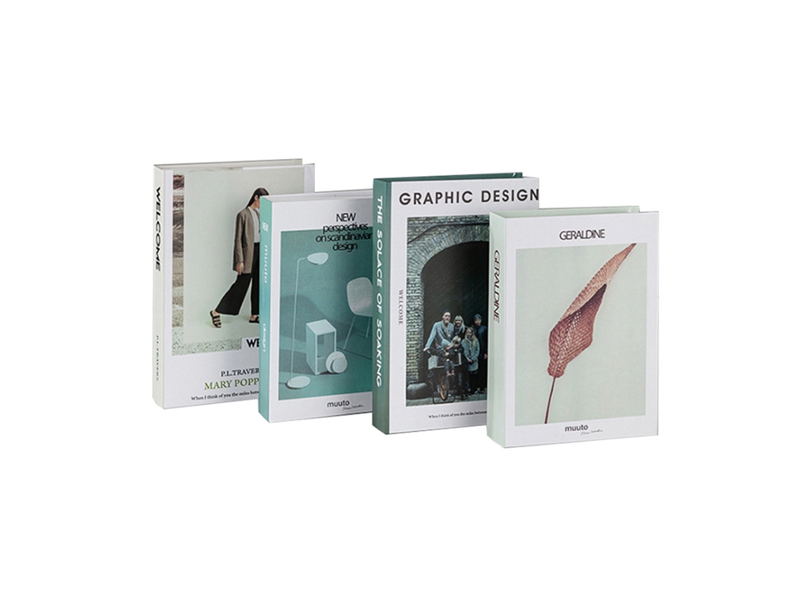 Pack de 4 Livros Decorativos Modernos e Nórdicos LAXISCREED