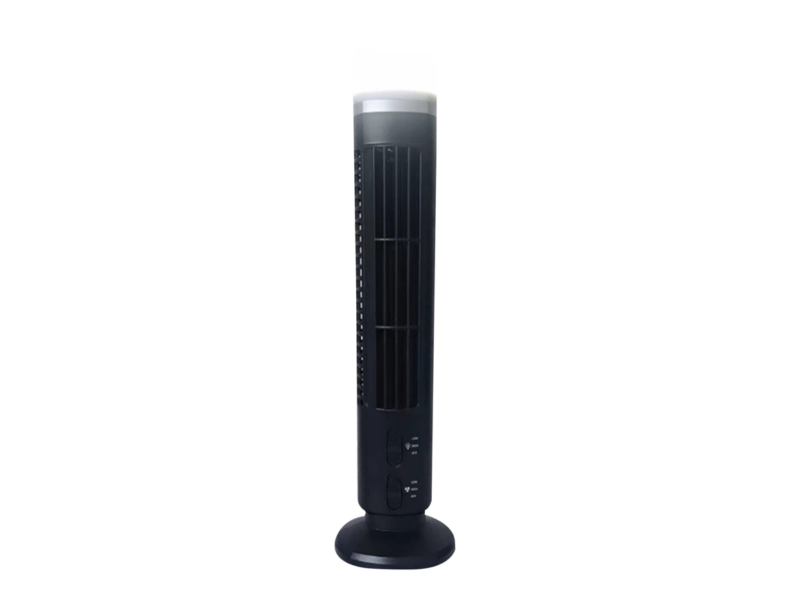 Ventilador elétrico vertical sem pás, USB, com luz, torre, para casa, preto | S/MARCA