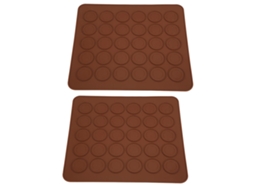 2 Peças De Tapete De Silicone Para Macarons Com 30 Compartimentos Antiaderente - Ferramenta De Cozinha Para Assar