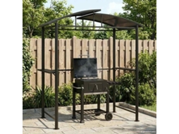 Vidaxl Gazebo Churrasco Prateleiras Laterais 210x114x230 Aço Antracite