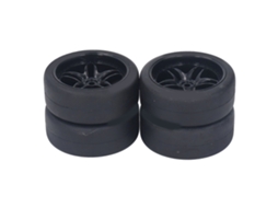 4 Pneus De Rc Com Amortecimento Forte Resistente Ao Desgaste Para Carros Rc 1/10 Tamiya Tt01 Tt02 Xv01 94122 Preto