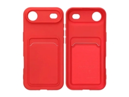 Capa De Silicone Para Celular Com Porta-cartões Para Iphone Air - Vermelha