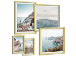 Conjunto De Pinturas Paisagens Litorâneas Cidadezinhas Espelharte (5 Peças)