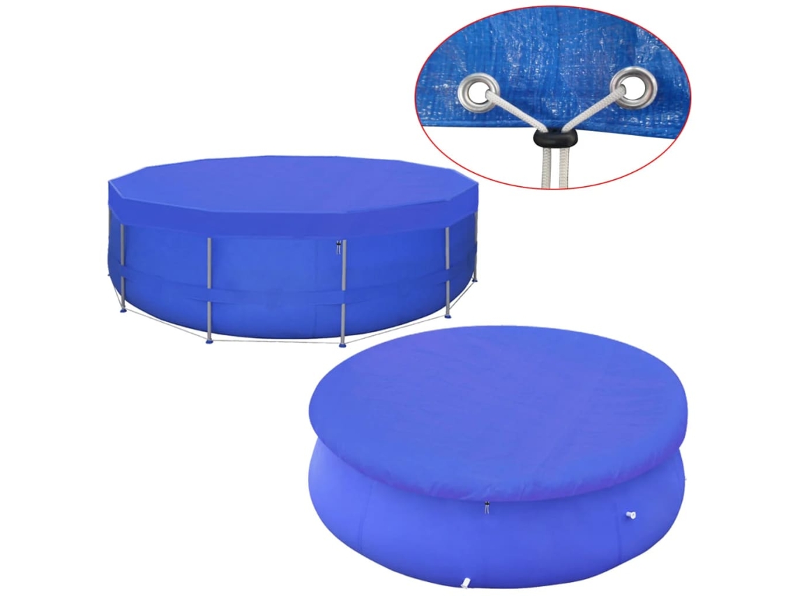 Pool Cover, Pool Covers Vidaxl Azul Tecido (ø 460 Cm)