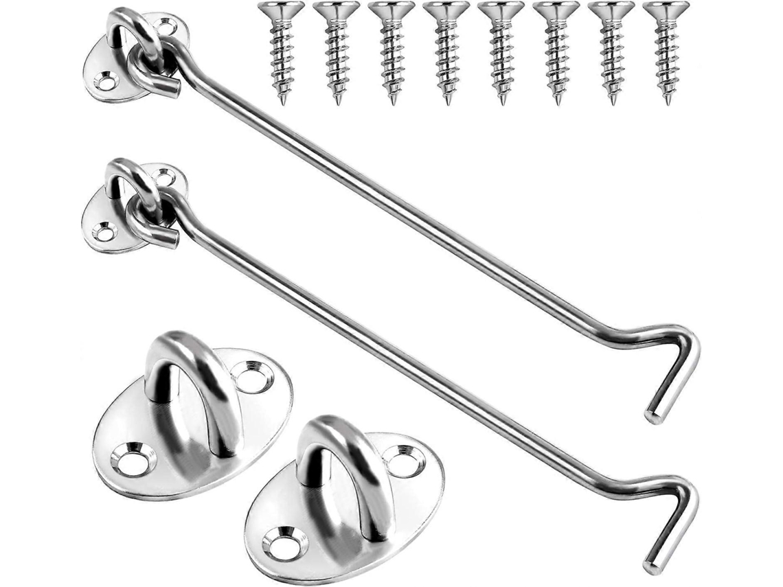 Ruisita 2 Piezas Pestillo De Acero Inoxidable Para Puertas Y Ventanas Con Tornillos De Montaje 8 Polegadas Plata
