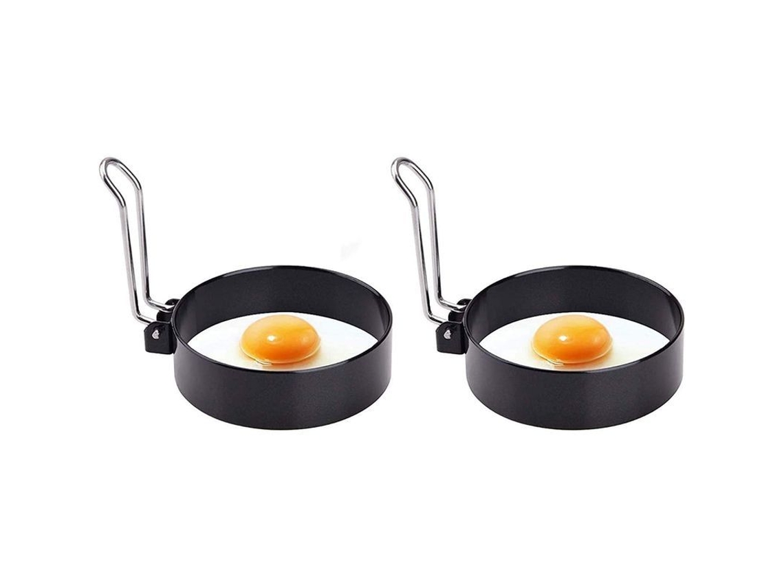 Anéis de Ovo Nova Line, 2 unidades, Antiaderente, Aço Inox, para Ovos Fritos, Panquecas, Omeletes