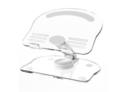 Aetheria suporte para Tablet Plegável Rotativo 360° Elevável com Material Acrílico Transparente Branco