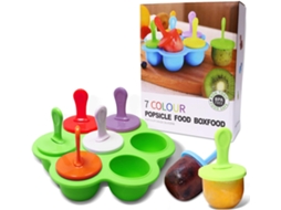 Formas De Silicone Para Picolé Com 7 Cavidades E Paus Coloridos. Ideais Para Gelado De Ovo E Armazenamento. Verde Hexinyigjly