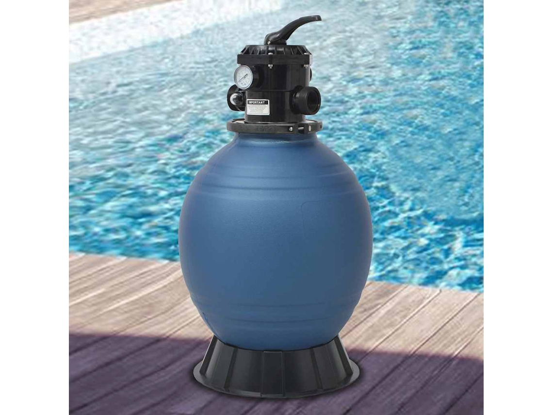 Vidaxl Filtro De Areia P/ Piscina Válvula De 6 Posições Azul 460 Mm