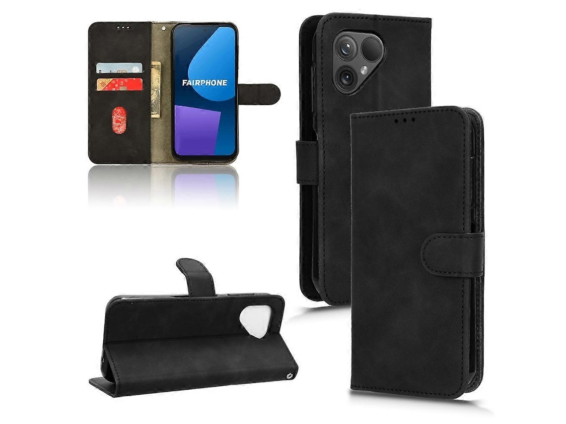 Capa De Couro Com Flip Magnético Skin Feel Para Fairphone 5
