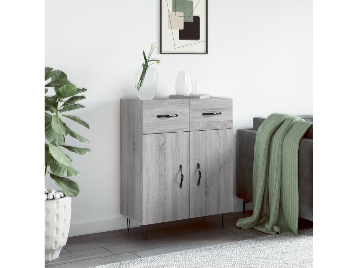 Vidaxl Aparador 69,5x34x90 Cm Derivados De Madeira Cinzento Sonoma