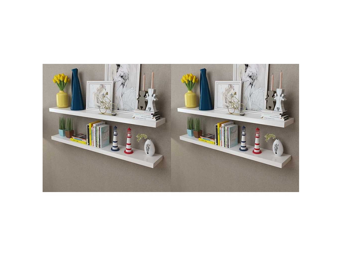 Vidaxl Prateleiras De Parede 4 Pcs Branco 120 Cm
