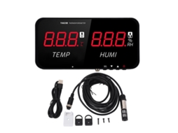 Yuru medidor Industrial de Temperatura e Umidade com Tela LED 13 polegadas, Sonda Externa 5m