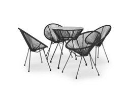 Maison Exclusive - 5 Pcs Conjunto De Jantar Para Jardim Vime De Pvc Preto