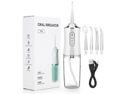Irrigador Oral Portátil Com Jato De Água Usb, Recarregável, Com 4 Pontas E Capacidade De 220ml. Nostalgia88