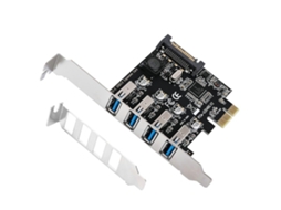 Adaptador Pci-e De 4 Portas Para Placa De Expansão Usb 3.0 Com Conector De Alimentação De 15 Pinos