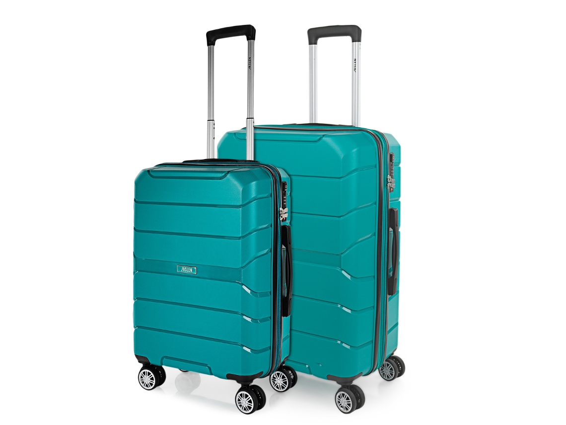 Conjunto de Malas Rígidas Pp JASLEN Venice Verde 44X67X28 5 Cm 70 6L
