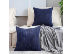 Capas de Almofada Nova LINE de veludo corduroy listrado azul marinho 2 unidades 45x45cm
