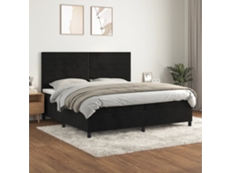 Vidaxl Cama Com Molas/colchão 200x200 Cm Veludo Preto