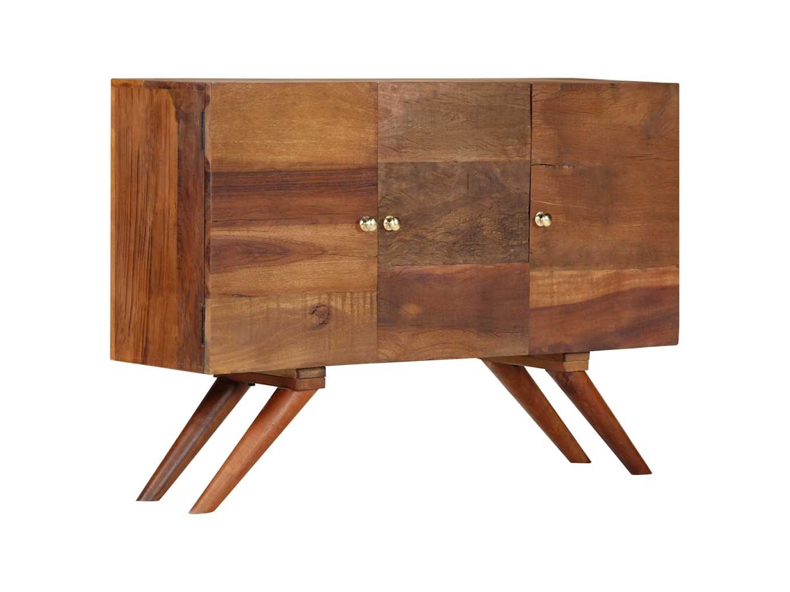 Vidaxl Aparador Em Madeira Recuperada Maciça 110x30x75 Cm Castanho