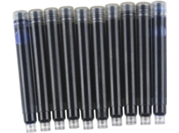 Pacote Com 10 Refis De Tinta Azul Para Caneta Tinteiro, Pontas