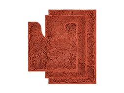 Tapetes de Banho Antiderrapantes Absorventes de Secagem Rápida para Decoração de Banheiro Fundo Tpr Laranja Escuro EVELTEK 3pcsx40x6050x80Ux50x50CM