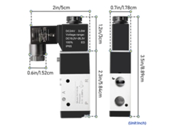 Válvula Solenóide Pneumática Laxiscreed Dc 12v 1/8 Npt Para Controlo De Ar Comprimido