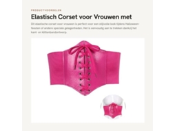 Corset feminino - Design elástico/corrimão - Cós - Corset retrô - Fantasia de Halloween - Material PU rosa