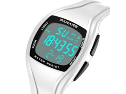Relógio Masculino Panars Multifuncional Luminoso Resistente À Água com Pulseira de Pu Branco