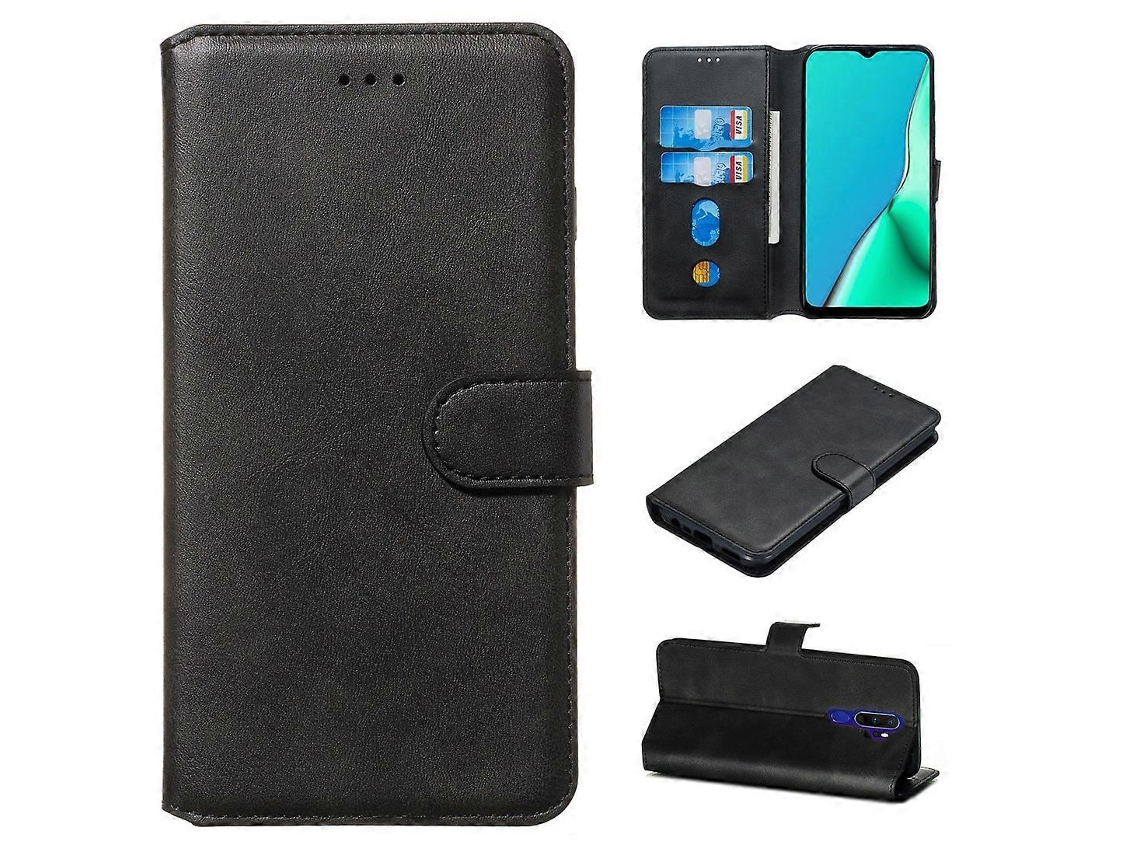 Para Oppo A9 (2020) / A5 (2020) / A11x Capa De Couro Pu Com Textura De Bezerro Clássica Horizontal, Com Suporte, Compartimentos Para Cartões E Carteir