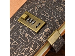 Caderno Com Senha E Cadeado De Combinação, Capa Em Couro Pu Texturizado Em Estilo Vintage, 200 Páginas Pautadas, Profissionais E Viagens