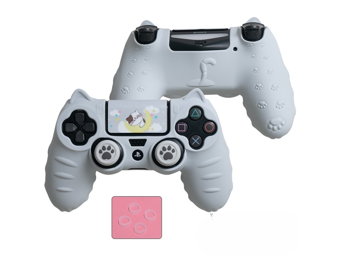 Elysve Capa Protetora Para Comando Ps4 Silicone Antiderrapante Cinza