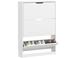 Armário De Branco Sapatos Com 3 Gavetas Dobráveis, Para Até 12 Pares Aglomerado, 80 X 17 108 Cm,