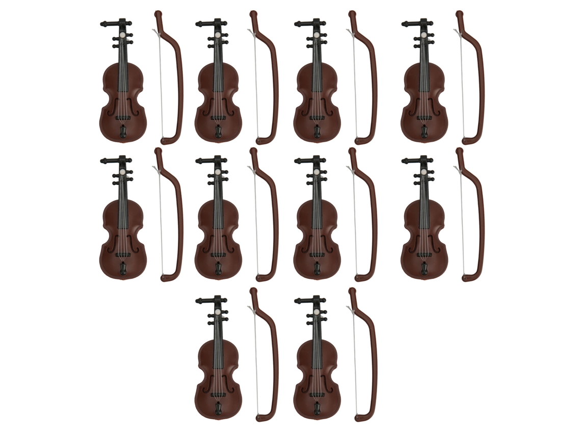 Primerox 10 Conjuntos Violino Miniatura de Casinha de Bonecas em Plástico 1/12 e 1/6 para Decor e Fotografia