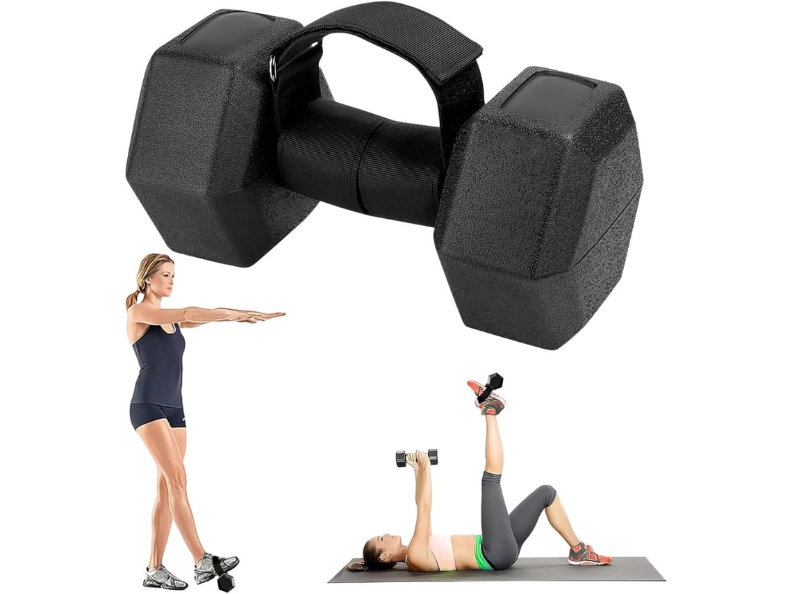 Conjunto de 2 Tornozeleiras Ajustáveis em Nylon para Halteres, Treinamento Fortalecimento da Canela, Fecho S/MARCA